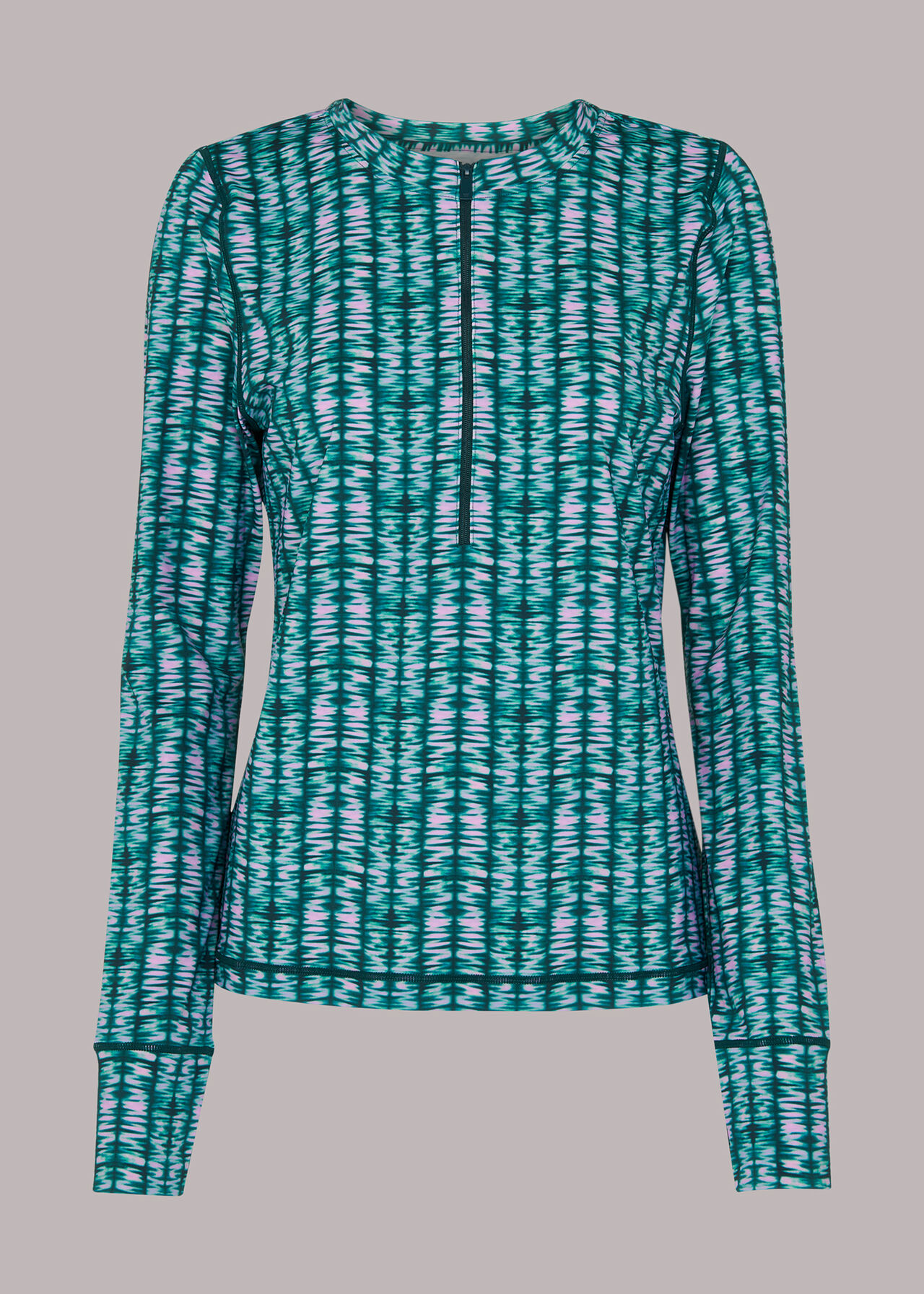 Abstract Wave Zip Sports Top